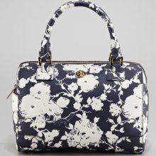 Tory Burch Robinson Printed Middy Satchel Bag, Navy