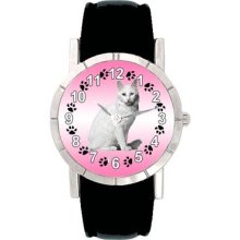 Turkish Angora Kitten Cat Mens Ladies Water Resistant Quartz Wrist Watch Sa2738