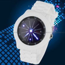 Tvg Blue Led Digital Date Men Women White Jelly Silicone Sport Watch Koo_titina