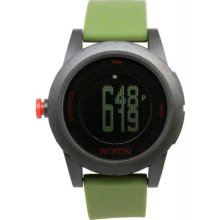 Unisex Genie Plastic Resin Case Digital Quartz Green Rubber Strap Stop