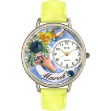 Unisex March Yellow Leather and Silvertone Watch in Silver ...