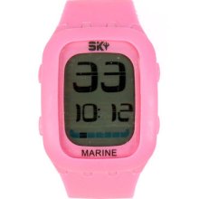 Unisex Pop Color Silicone Strap Digital Sports Multi Fuctional Wrist Watch Pink