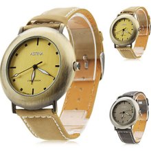 Unisex PU Analog Quartz Wrist Watch 0020E (Assorted Colors)