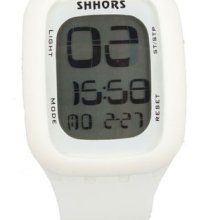 Unisex Sports Touch Screen Silicone Jelly Digital Led Watch White