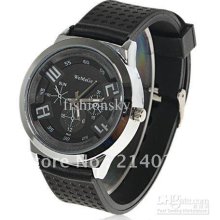 Unisex Womage 9622 Quartz Wrist Watch With Black Silicone Band (blac