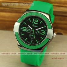 Unisex's 5colors Fashion Quartz Wrist Watch Round Dial Jelly Rubber Band Clear