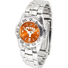 University of Texas Longhorns Ladies Stainless Steel Dress Watch