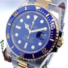 Unworn Steel Gold Rolex Ceramic Submariner Blue 116613