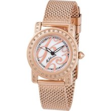 Used Ladies Quartz Rose Gold Stainless St Diamonds Wrist Watch G-eliliargrgw