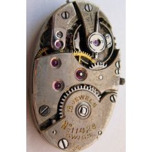 Used Oval Swiss Lady Watch Movement 18 J. Complete For Part