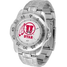 Utah Utes Mens Sports Steel Watch