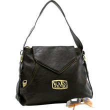 Valentino Brown Zipper Trimmed Flap Square Handbag (HB01786)