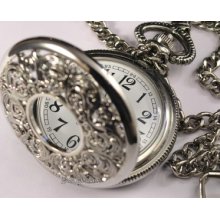 Victorian Design Pattern Style Man Pocket Quartz Watch Free A Battery Wtp1059