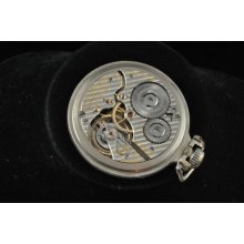 Vintage 16s Hamilton 21j 992 Pocketwatch Keeping Time 14k White Gold Filled