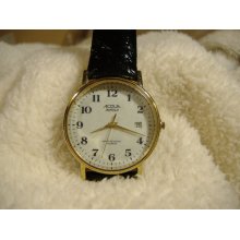 Vintage 1970s Acqua Indiglo Quartz Calendar Watch