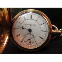 Vintage 55mm Hampden Watch Co 14k Y/g(143 Grams) Pocket Watch - Fully Functional