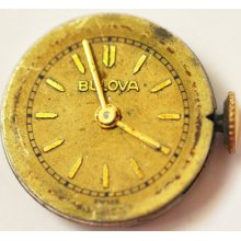 Vintage Bulova Wrist Movement 17 Jewels Cal 7af 511