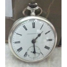 Vintage Chronometer Oryx Quality Extra Silver Pocket Watch Swiss Porcelain Dial