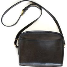 vintage COACH black leather handbag