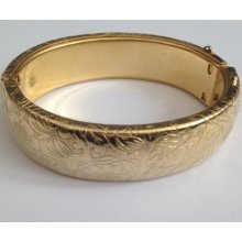 Vintage Gold Tone Metal Bangle/Bracelet - 1960s Vintage