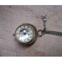 Vintage mechanical pocket watch paris crystal ball pocket watch, jewelry, necklace, accessories, gift MP-10