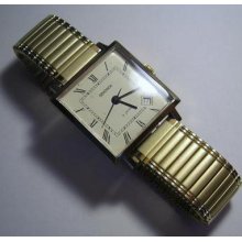 Vintage Men`s Gold-plated Sekonda 21 Jewels Square Wrist Watch Date Rare â€“ Case