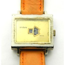 Vintage Men's Endura Swiss Early Digital Wind Up One Jewel Watch Running Strong