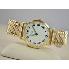 Vintage Mens V. Bueche Girad Bienne 18k Solid Gold Watch 9k Solid Gold Band