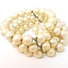 Vintage Pearl Multi Strand Wrap Bracelet Bridal Wedding Jewelry - EA560