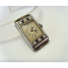 Vintage Rare Enamel Bezel Gruen 15j Cal 833 Manual Watch