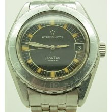 Vintage S.steel Eterna-matic Super Kontiki Idf Military Automatic Watch