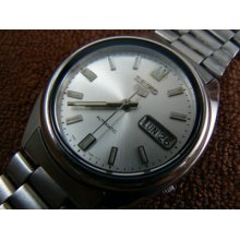 Vintage Seiko 5 Silver See Thru Back 7s26-0480 Auto 21 Jewels Men Watch