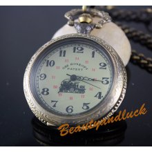 Vintage Steampunk Magnifying Case Brass Mechanical Unisex/Men Pocket Watch Chain