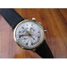 Vintage Wakmann Mens Triple Date Chronograph Large Watch Valjoux 730 Wow As-is