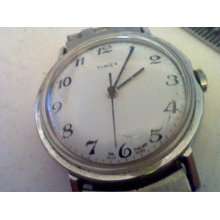 Vintage White England Dial 1980 Timex Watch Runs 4u2fix