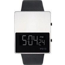 Void Unisex Digital Stainless Watch - Black Leather Strap - Black Dial - V01EL-PO/BL