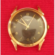 Vtg 1945 Longines 18j Automatic 22as Wadsworth 80g Gold Case Watch Black Dial