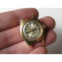 Vtg Old Face Gold Tone Case West Germany Timex Electric Ladies Womens Watch 185