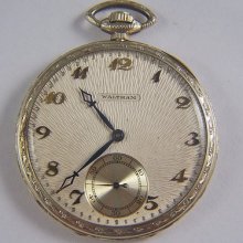 Waltham 19 Jewel 14k Gold Riverside Diamond Point Guilloche Face Pocket Watch