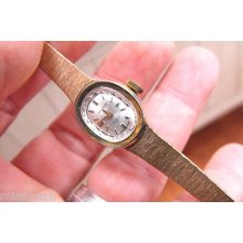 Waltham Ladies Manual Wind With Faceteed Crystal Ad Gold-filled Band Excelent