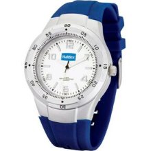 Watch Creations Unisex Matte Silver Watch W/ Blue Rubber Strap