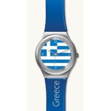 Watch Greek Flag With Crystals Unisex