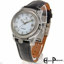 Watch - Hour Power Mens Automatic black leather band - Leather - Black