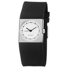 Watch IV,steel, black PU strap, white dial, S