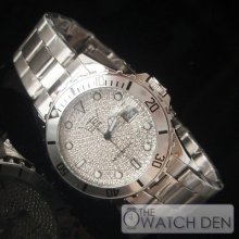 Watch Stainless Steel Stone Set Dial Watch Ltd-210127