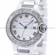 Weiqin Crystal Lady Women Plastic Bracelet White Quartz Wrist Watch Dailyetrade