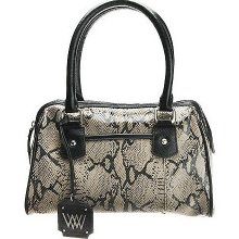 Wendy Williams Small Satchel with Detachable Strap - Grey Python - One Size