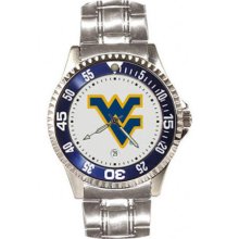 West Virginia Mountaineers Competitor Steel Watch Sun Time