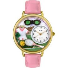 Whimsical Unisex Tennis Female Pink Leather Watch Whimsical Watches