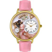 Whimsical Watches Gold G-0910014 Whimsical Unisex Jewelry Lover Pink Pink Leather Watch